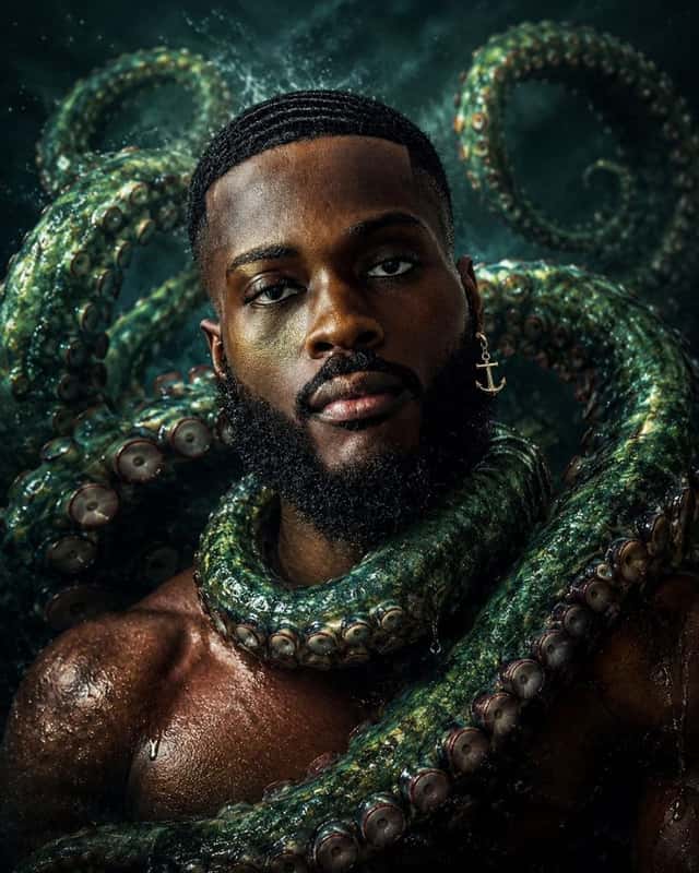 Surreal Marine Tentacle Portrait preview