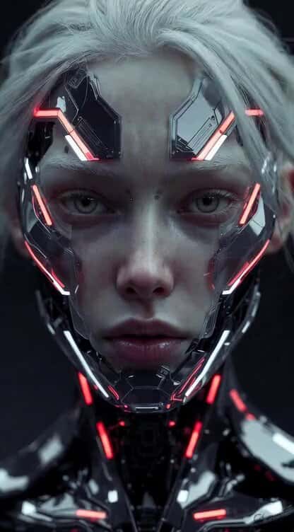 Ultra-realistic cinematic close-up of a humanoid robot preview