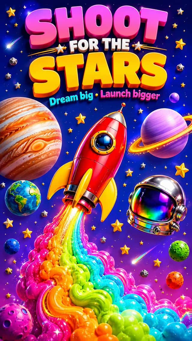 3D Retro Futurism Space Poster preview