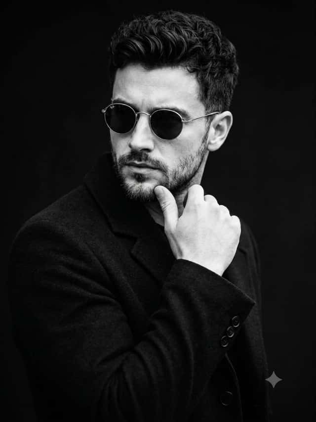 Cinematic Male B&W Studio Portrait preview