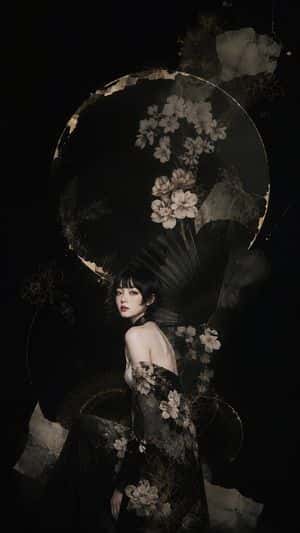 Dark Floral Kimono Portrait preview