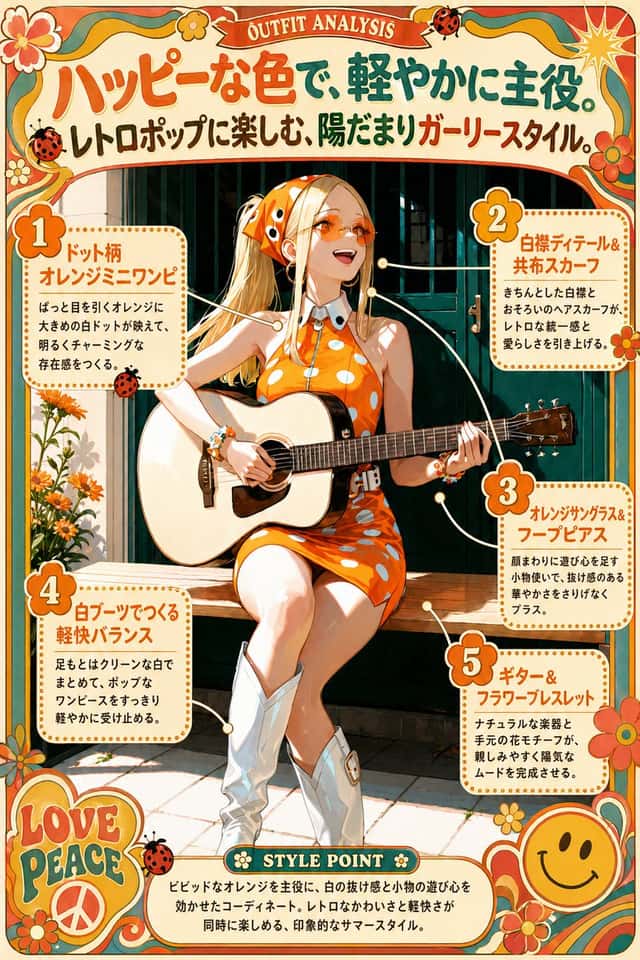 Retro Orange Outfit Analysis Poster preview
