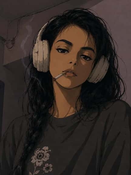 90s Rebel Anime Headphone Portrait preview