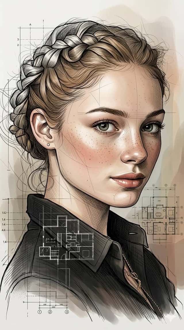 Architectural Ink Digital Portrait preview