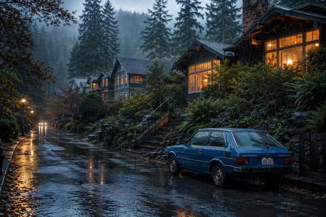 Cinematic Rainy Suburban Street preview