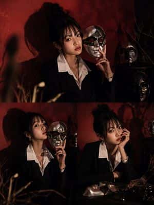 Dark Gothic Editorial Mask Portrait preview