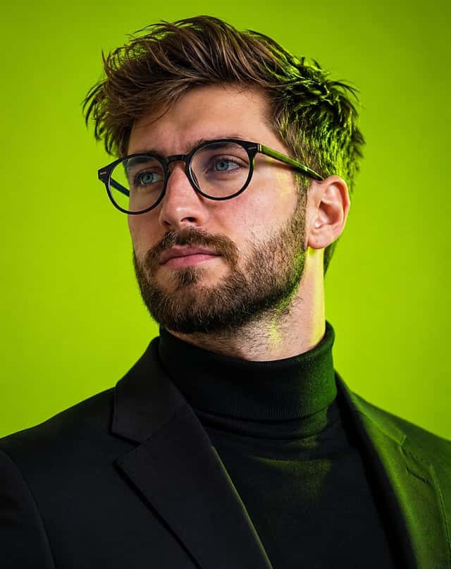 Editorial Male Portrait with Neon Lighting preview