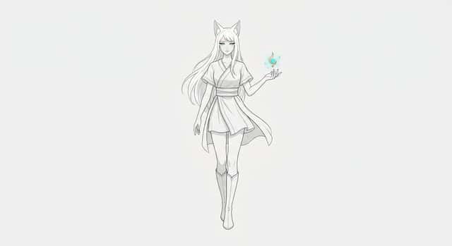 Minimal Fox Spirit Character Sketch preview