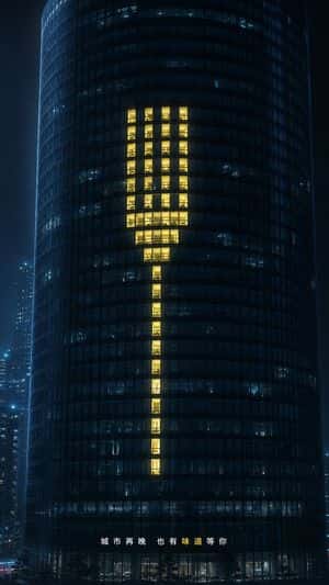 Glowing Exclamation Skyscraper preview