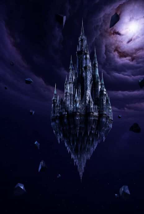 Floating Glass Castle in Cosmic Storm preview