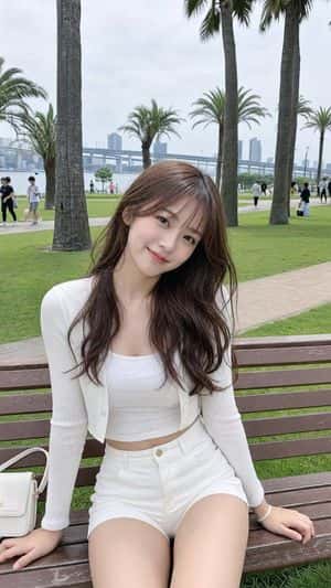 Serene Park Portrait of Asian Woman preview