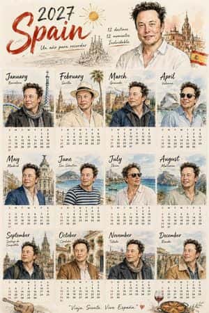 Illustrated Tourist Calendar Poster preview