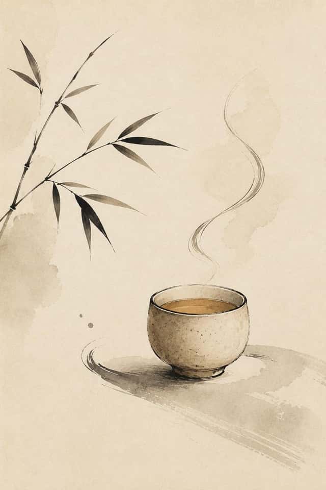 Zen Tea Cup Ink Wash preview