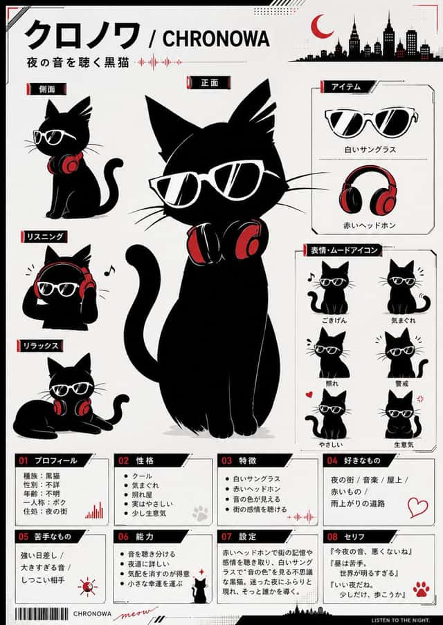 Chronowa Black Cat Character Sheet preview