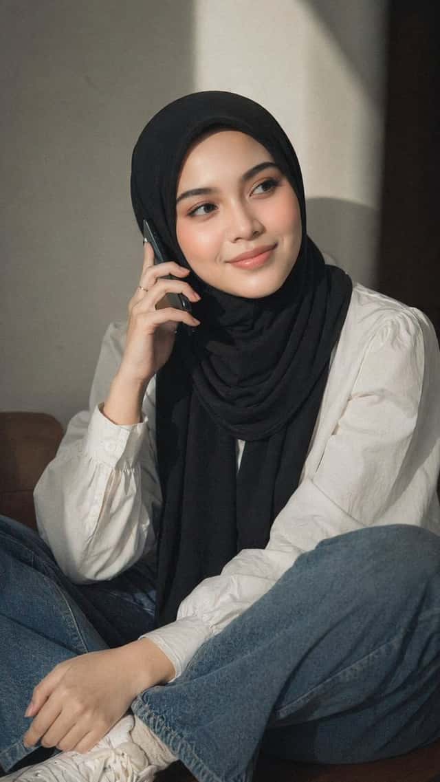 Moody Hijab Phone Portrait preview