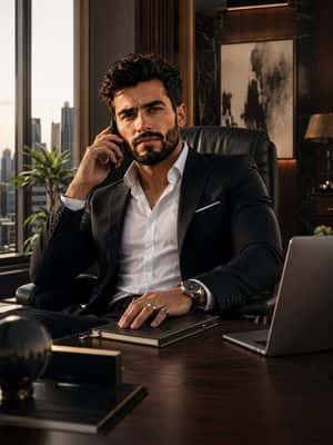Cinematic Luxury CEO Office Portrait preview