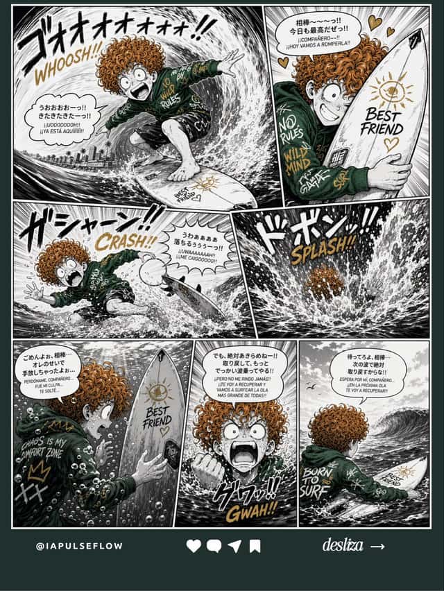 Manga Surf Wipeout Comic Poster preview