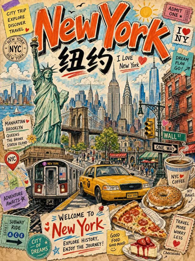 Vintage New York Travel Collage preview
