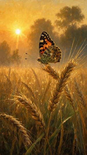 Butterfly Golden Hour Painting preview