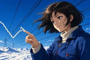 Anime Woman Pointing at Growth Arrow preview