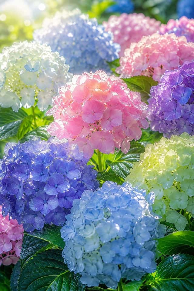 Sunlit Dewy Hydrangea Garden preview