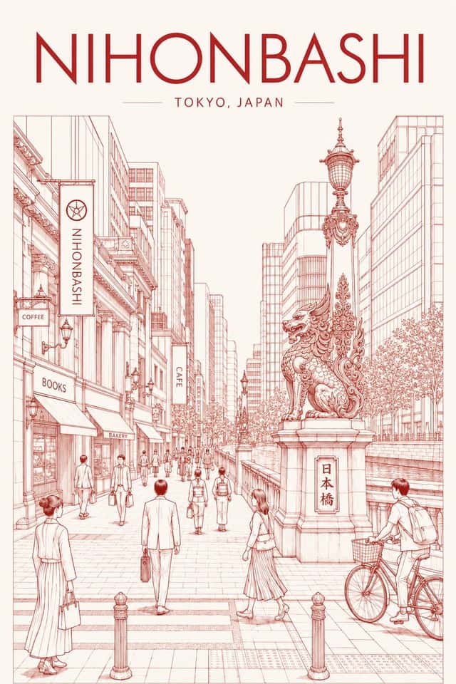 Nihonbashi Red Line Travel Poster preview