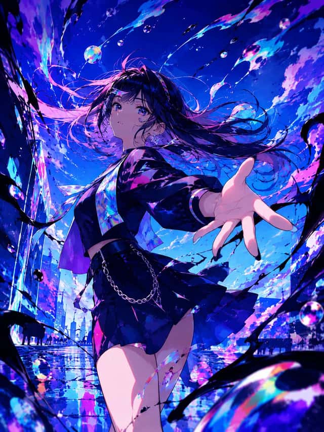 Neon Rain Anime Girl preview