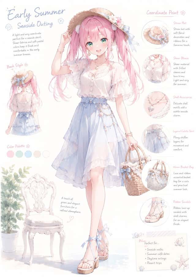 Pastel Seaside Fashion Coordinate Sheet preview