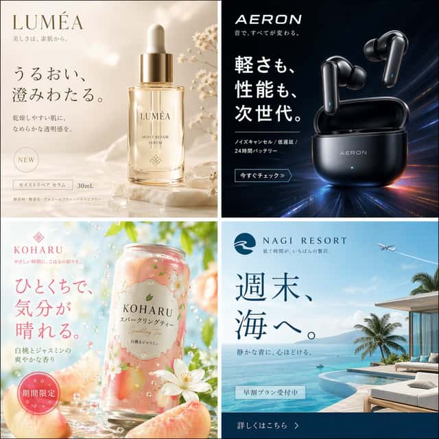 Four Japanese Ad Visuals Collage preview