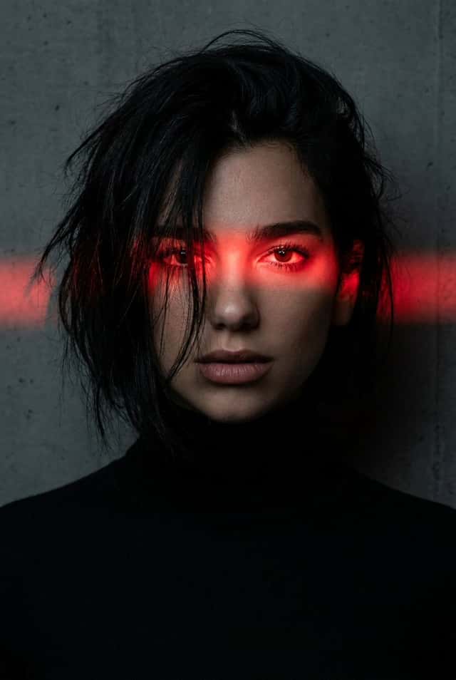 Dramatic Red Light Portrait preview