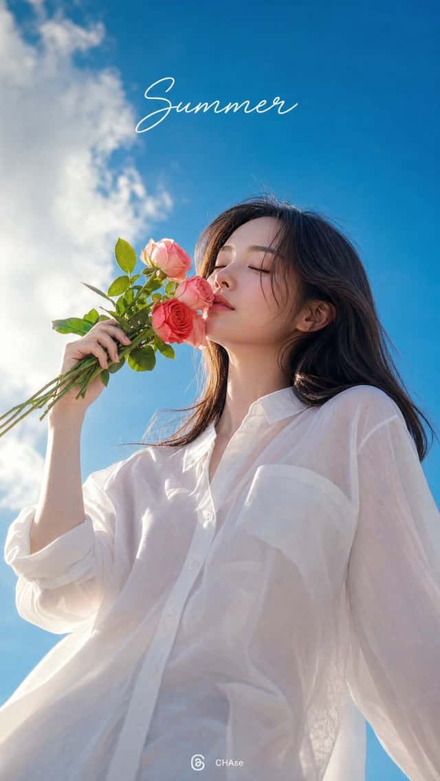 Summer Rose Portrait Wallpaper preview