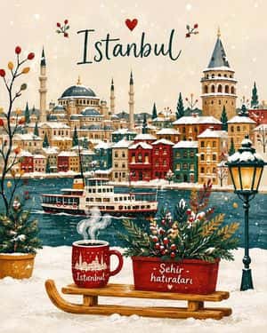 Charming Winter Folk Art Illustration preview
