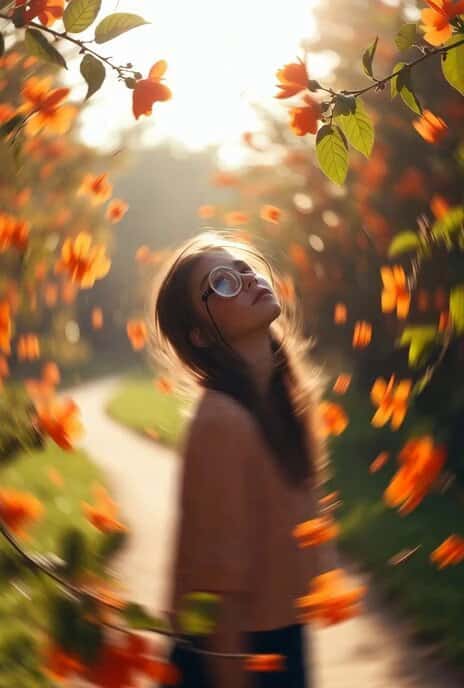 Surreal Monocle and Orange Blossoms Scene Prompt preview