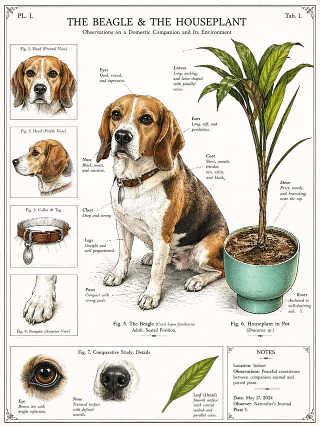 Vintage Beagle Botanical Plate preview