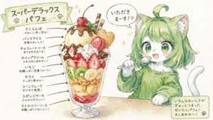 Character Eating Parfait with Annotations preview