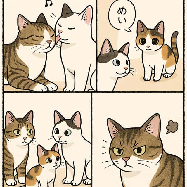 Cute Four-Panel Cat Jealousy Comic preview