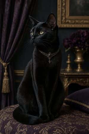 Gothic Black Cat Portrait preview