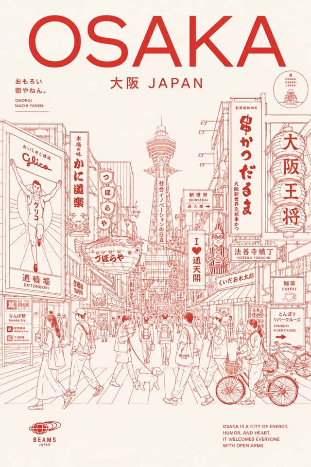 Osaka Red Line Travel Poster preview