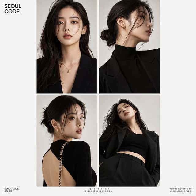 Korean Luxury Fashion Editorial 2x2 Grid Series preview