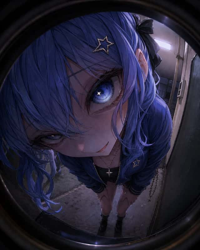 Anime Girl Through a Peephole preview