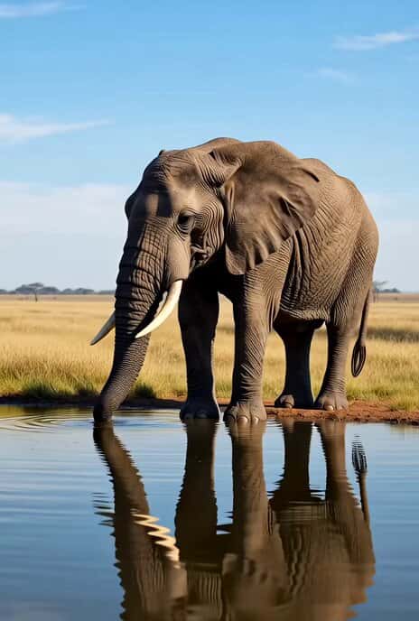 Ultra-detailed cinematic video of an elephant spraying water preview