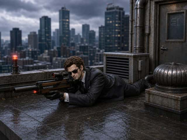 Rainy Rooftop Sniper Diorama preview