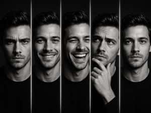 Five Expression Monochrome Portrait preview