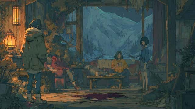 Mysterious Mountain Lodge Anime Scene preview