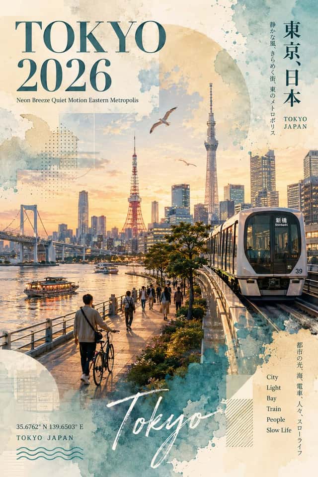 Tokyo Watercolor Travel Poster preview