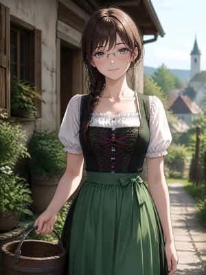 Anime Dirndl Village Portrait preview