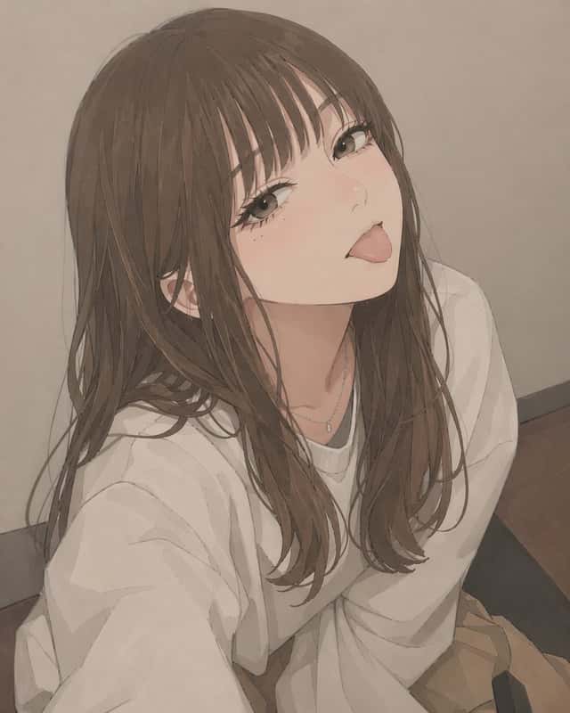 Censored Anime Girl Selfie Portrait preview