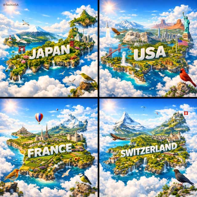 Ultra-HD, hyper-realistic digital poster of a floating miniature island preview