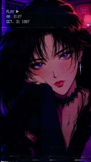 80s Retro Anime Goth Portrait preview