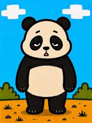 Sleepy Cartoon Panda Illustration preview